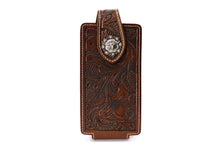 Load image into Gallery viewer, Phone Holster- #341 Floral Elastic Panel Magnetic Closure Phone Case Size L