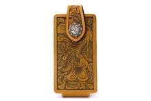 Load image into Gallery viewer, Phone Holster- #341 Floral Elastic Panel Magnetic Closure Phone Case Size L