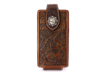 Load image into Gallery viewer, Phone Holster- #341 Floral Elastic Panel Magnetic Closure Phone Case Size L