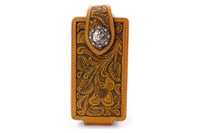 Load image into Gallery viewer, Phone Holster- #341 Floral Elastic Panel Magnetic Closure Phone Case Size L