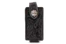 Load image into Gallery viewer, Phone Holster- #341 Floral Elastic Panel Magnetic Closure Phone Case Size L