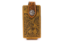 Load image into Gallery viewer, Phone Holster- #341 Floral Elastic Panel Magnetic Closure Phone Case Size L