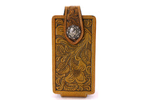 Load image into Gallery viewer, Phone Holster- #341 Floral Elastic Panel Magnetic Closure Phone Case Size L