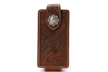Load image into Gallery viewer, Phone Holster- #341 Floral Elastic Panel Magnetic Closure Phone Case Size L