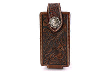 Load image into Gallery viewer, Phone Holster- #342 Floral Elastic Panel Magnetic Closure Phone Case Size M