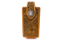 Load image into Gallery viewer, Phone Holster- #342 Floral Elastic Panel Magnetic Closure Phone Case Size M