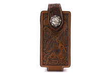 Load image into Gallery viewer, Phone Holster- #342 Floral Elastic Panel Magnetic Closure Phone Case Size M