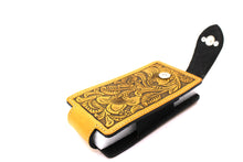 Load image into Gallery viewer, Phone Holster- #342 Floral Elastic Panel Magnetic Closure Phone Case Size M