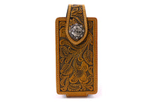 Load image into Gallery viewer, Phone Holster- #342 Floral Elastic Panel Magnetic Closure Phone Case Size M