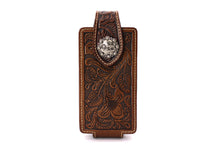 Load image into Gallery viewer, Phone Holster- #342 Floral Elastic Panel Magnetic Closure Phone Case Size M
