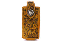 Load image into Gallery viewer, Phone Holster- #342 Floral Elastic Panel Magnetic Closure Phone Case Size M
