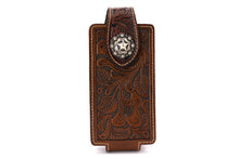 Load image into Gallery viewer, Phone Holster- #342 Floral Elastic Panel Magnetic Closure Phone Case Size M