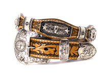 Cargar imagen en el visor de la galería, Buckle- 3p7 Bronze Brass or Chrome Silver Fits 1.5''-Longhorn