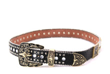 Cargar imagen en el visor de la galería, Rhinestone Belt - #408 Longhorn Buckle Longhorn or Horse Concho
