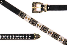 Cargar imagen en el visor de la galería, Rhinestone Belt - #408 Longhorn Buckle Longhorn or Horse Concho