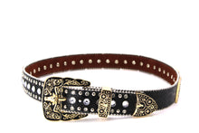 Cargar imagen en el visor de la galería, Rhinestone Belt - #408 Longhorn Buckle Longhorn or Horse Concho