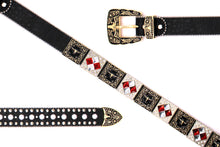 Cargar imagen en el visor de la galería, Rhinestone Belt - #408 Longhorn Buckle Longhorn or Horse Concho