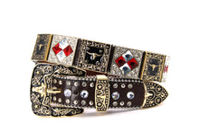 Cargar imagen en el visor de la galería, Rhinestone Belt - #408 Longhorn Buckle Longhorn or Horse Concho