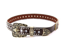 Cargar imagen en el visor de la galería, Rhinestone Belt - #408 Longhorn Buckle Longhorn or Horse Concho