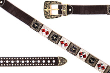 Cargar imagen en el visor de la galería, Rhinestone Belt - #408 Longhorn Buckle Longhorn or Horse Concho