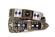 Cargar imagen en el visor de la galería, Rhinestone Belt - #408 Longhorn Buckle Longhorn or Horse Concho