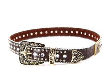 Cargar imagen en el visor de la galería, Rhinestone Belt - #408 Longhorn Buckle Longhorn or Horse Concho