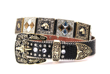 Cargar imagen en el visor de la galería, Rhinestone Belt - #408 Longhorn Buckle Longhorn or Horse Concho