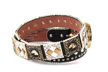 Cargar imagen en el visor de la galería, Rhinestone Belt - #408 Longhorn Buckle Longhorn or Horse Concho