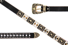 Cargar imagen en el visor de la galería, Rhinestone Belt - #408 Longhorn Buckle Longhorn or Horse Concho