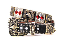 Cargar imagen en el visor de la galería, Rhinestone Belt - #408 Longhorn Buckle Longhorn or Horse Concho