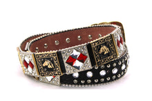 Cargar imagen en el visor de la galería, Rhinestone Belt - #408 Longhorn Buckle Longhorn or Horse Concho