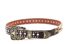 Cargar imagen en el visor de la galería, Rhinestone Belt - #408 Longhorn Buckle Longhorn or Horse Concho