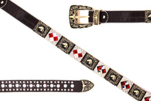 Cargar imagen en el visor de la galería, Rhinestone Belt - #408 Longhorn Buckle Longhorn or Horse Concho