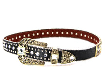 Load image into Gallery viewer, Rhinestone Belt - #505 Rhinestone Buckle w Double Longhorn