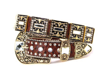 Load image into Gallery viewer, Rhinestone Belt - #505 Rhinestone Buckle w Double Longhorn