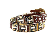 Load image into Gallery viewer, Rhinestone Belt - #505 Rhinestone Buckle w Double Longhorn