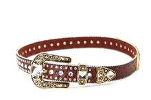 Load image into Gallery viewer, Rhinestone Belt - #505 Rhinestone Buckle w Double Longhorn
