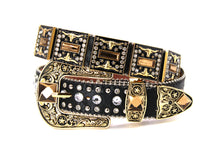 Load image into Gallery viewer, Rhinestone Belt - #505 Rhinestone Buckle w Double Longhorn