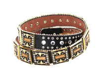 Load image into Gallery viewer, Rhinestone Belt - #505 Rhinestone Buckle w Double Longhorn