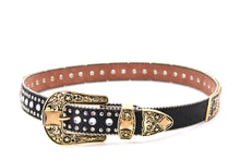 Load image into Gallery viewer, Rhinestone Belt - #505 Rhinestone Buckle w Double Longhorn