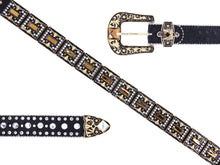 Load image into Gallery viewer, Rhinestone Belt - #505 Rhinestone Buckle w Double Longhorn