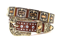 Load image into Gallery viewer, Rhinestone Belt - #505 Rhinestone Buckle w Double Longhorn