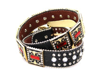 Load image into Gallery viewer, Rhinestone Belt - #505 Rhinestone Buckle w Double Longhorn