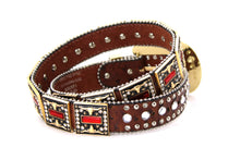 Load image into Gallery viewer, Rhinestone Belt - #505 Rhinestone Buckle w Double Longhorn