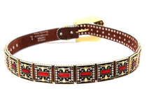 Load image into Gallery viewer, Rhinestone Belt - #505 Rhinestone Buckle w Double Longhorn