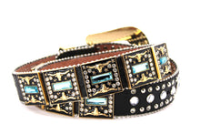 Load image into Gallery viewer, Rhinestone Belt - #505 Rhinestone Buckle w Double Longhorn