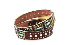 Load image into Gallery viewer, Rhinestone Belt - #505 Rhinestone Buckle w Double Longhorn