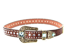 Load image into Gallery viewer, Rhinestone Belt - #505 Rhinestone Buckle w Double Longhorn