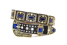 Load image into Gallery viewer, Rhinestone Belt - #505 Rhinestone Buckle w Double Longhorn
