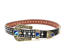 Load image into Gallery viewer, Rhinestone Belt - #505 Rhinestone Buckle w Double Longhorn